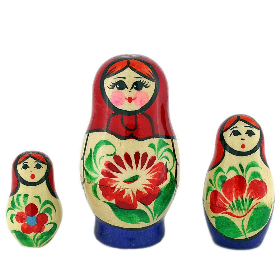 Матрешка вятская 3 пр. сувенирная расписная