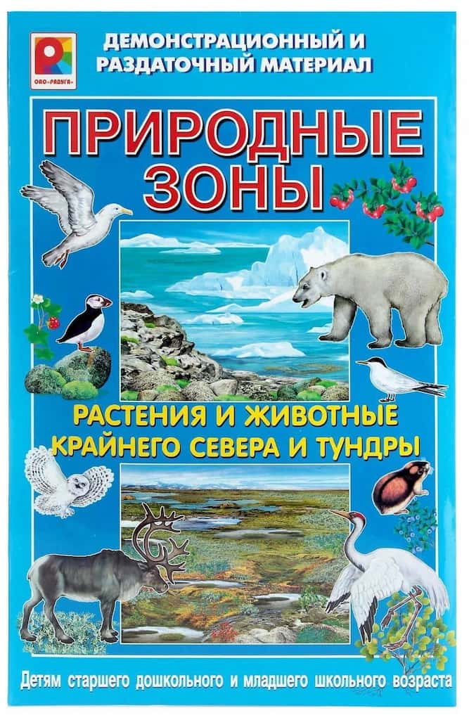 Демонстрационный и раздаточный материал "Природные зоны. Растен. и животн. крайнего севера и тундры"