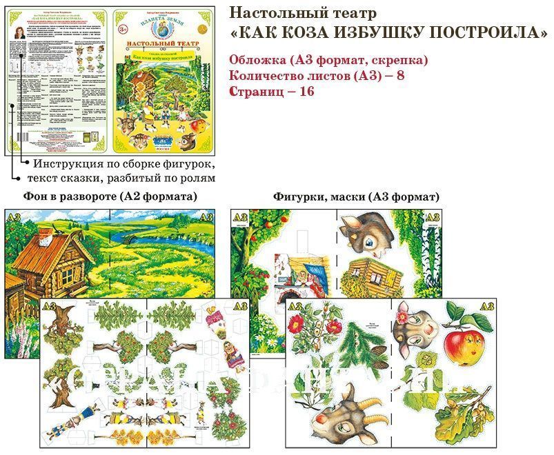 Настольный театр Сказка за сказкой "Как коза избушку построила"