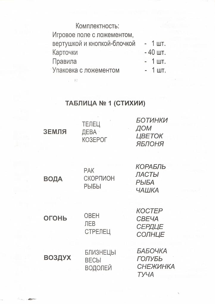 Игра-гадание "Детский гороскоп"