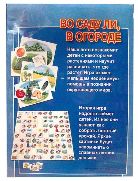 Настольная игра "Во саду ли, в огороде"