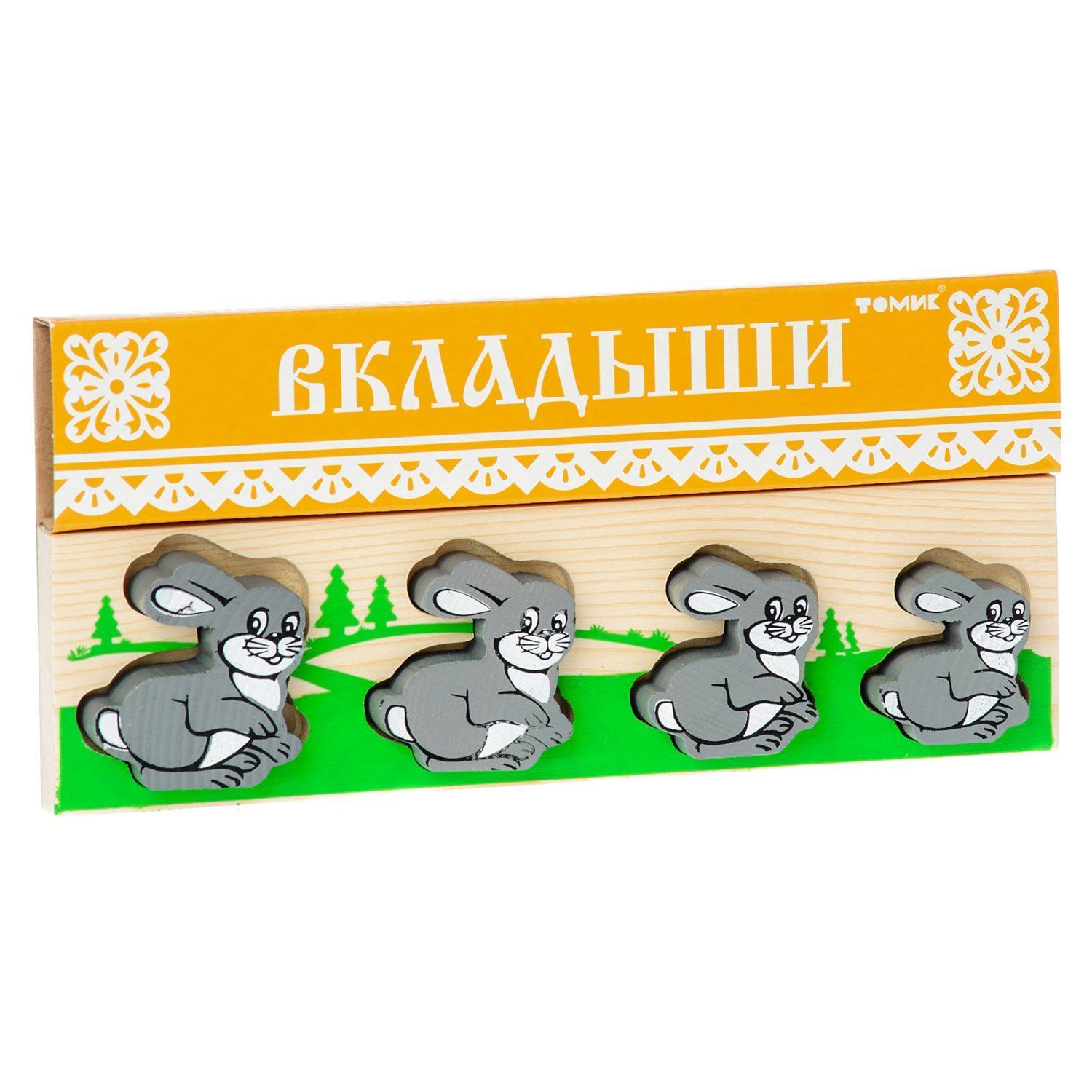 Доска-вкладыш "Зайка Больше Меньше" 5 деталей