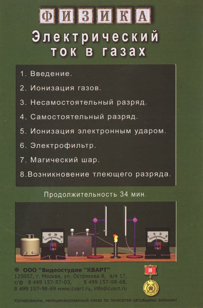 Электрический ток в газах (DVD, 34 мин.)