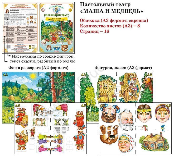 Настольный театр Сказка за сказкой "Маша и медведь"