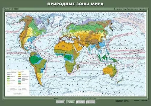 Карта "Природные зоны мира" (100х140см, лам.)